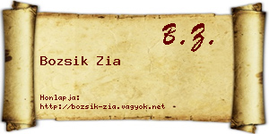 Bozsik Zia névjegykártya